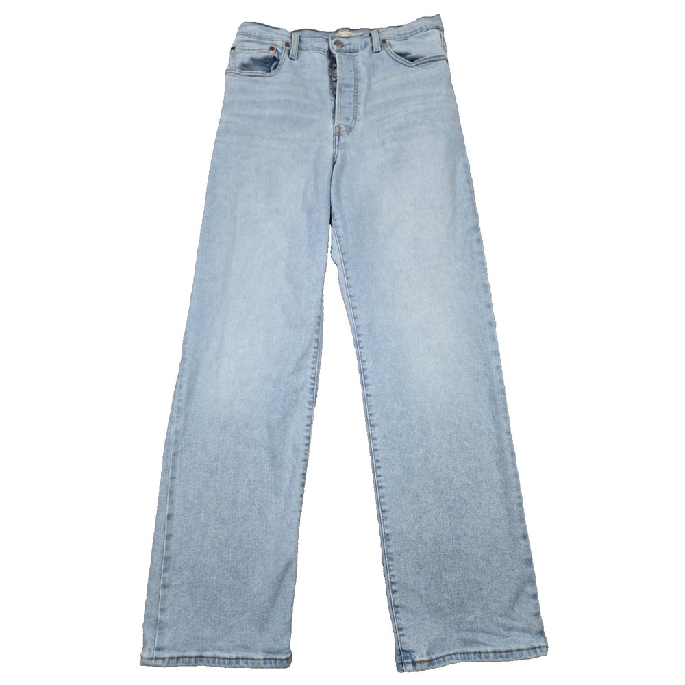 Levis Ribcage Straight Light Blue Jeans Womens Size 32 Button Fly Levi's Y2K